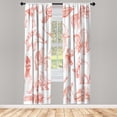 thumbnail image 1 of Ambesonne Jurassic Curtains, Dinosaurs Skeleton Biology, Pair of 28"x63", Dark Coral, 1 of 2