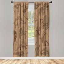 Ambesonne Jurassic Curtains, Dinosaurs Skeleton Biology, Pair of 28"x63", Dried Rose
