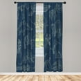 thumbnail image 1 of Ambesonne Jurassic Curtains, Dinosaurs Skeleton Biology, Pair of 28"x95", Night Blue, 1 of 2