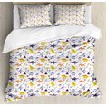 thumbnail image 1 of Ambesonne Jurassic Duvet Cover Sets, Dinosaurs, 2-Queen, White Ceil Blue Yellow, 1 of 7