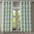 thumbnail image 1 of Ambesonne Jurassic Grommet Curtain, Dinosaur Wild Beast, 50" x 63", Green Turquoise Marigold, 1 of 6