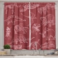 thumbnail image 1 of Ambesonne Jurassic Kitchen Curtains, Dinosaur Illustration Art, 55"x45", Dark Pink, 1 of 1
