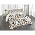 thumbnail image 1 of Ambesonne Jurassic Quilted Coverlet 2 Pcs, Wild Enormous Museum, Twin Size, Dark Orange Burgundy, 1 of 3