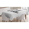 thumbnail image 1 of Ambesonne Just Breathe Tablecloth Rectangular Table Cover, Modern Lettering, 52"x70", Black White, 1 of 4
