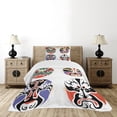 thumbnail image 1 of Ambesonne Kabuki Quilted Bedspread Set 2 Pcs, Chinese Opera, Twin Size, Multicolor, 1 of 6