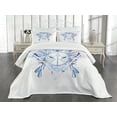 thumbnail image 1 of Ambesonne Kabuki Quilted Bedspread Set 3 Pcs, Fox Kitsune, King Size, Pale Blue White Beige, 1 of 5