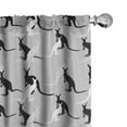thumbnail image 1 of Ambesonne Kangaroo Window Curtains, Seashell Built in Animals, Each 28" W x 84" L, Pale Grey Black, 1 of 4