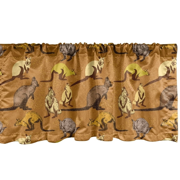 Ambesonne Kangaroo Window Valance, Savannah Inspired Back, 54" X 12", Multicolor