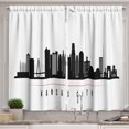 Ambesonne Kansas City Kitchen Curtains, Horizontal Cityscape, 55"x30