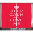 thumbnail image 1 of Ambesonne Keep Calm Curtains 2 Panel Set, Love Me Romantic Text, 108" x 108", Scarlet Pale Pink, 1 of 3