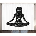 thumbnail image 1 of Ambesonne Keep Calm Curtains 2 Panel Set, Wavy Lettering Silhouette, 108" x 84", White Black, 1 of 3