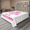 thumbnail image 1 of Ambesonne Keep Calm Flat Sheet, Be a Unicorn Text, Queen Size, Pink White, 1 of 1