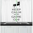 thumbnail image 1 of Ambesonne Keep Calm Kitchen Curtains, Pinball Machine Fun, 55"x39", Black White, 1 of 2