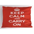 thumbnail image 1 of Ambesonne Keep Calm Pillow Sham, Royal UK Crown Red, 26" X 20", Red White, 1 of 2
