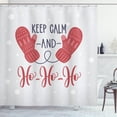 thumbnail image 1 of Ambesonne Keep Calm Shower Curtain, Xmas Fun Words Santa, 69"Wx84"L, Pale Grey Dark Coral, 1 of 3