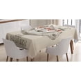 thumbnail image 1 of Ambesonne Keep Calm Tablecloth Rectangular Table Cover, Hipster Wolf Be Smart, 60"x84", Pale Mustard Taupe, 1 of 4