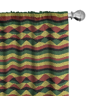 Ambesonne Kente Pattern Curtains, Colorful African, Pair of 28"x63", Multicolor
