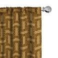 thumbnail image 1 of Ambesonne Kente Pattern Curtains, National Triangles, Pair of 28"x84", Brown Earth Yellow Mauve, 1 of 5