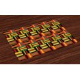thumbnail image 1 of Ambesonne Kente Pattern Place Mats Set of 4, Zimbabwe, Standard Size, Multicolor, 1 of 4