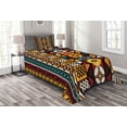 thumbnail image 1 of Ambesonne Kente Pattern Quilted Bedspread Set 2 Pcs, Prehistoric Borders, Twin Size, Multicolor, 1 of 3