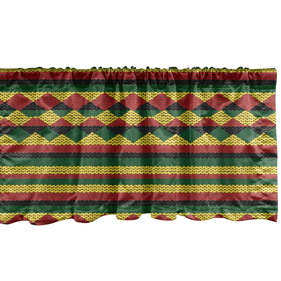 Ambesonne Kente Pattern Window Valance, Colorful African, 54" X 12", Multicolor