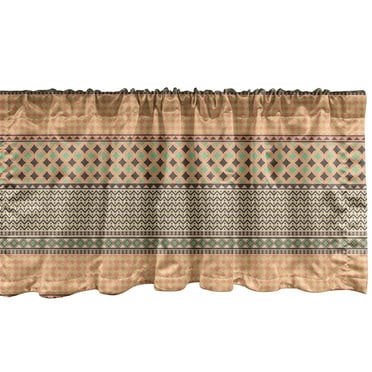 Ambesonne Kente Pattern Window Valance, Ornament, 54" X 18", Multicolor