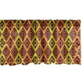 thumbnail image 1 of Ambesonne Kente Pattern Window Valance, Peruvian Rhombus, 54" X 12", Vermilion Yellow, 1 of 3