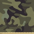 thumbnail image 1 of Ambesonne Khaki Fabric by the Yard Upholstery, Camouflage Motif Camo Stains, 5 Yards, Army Green Slate Brown, 1 of 4