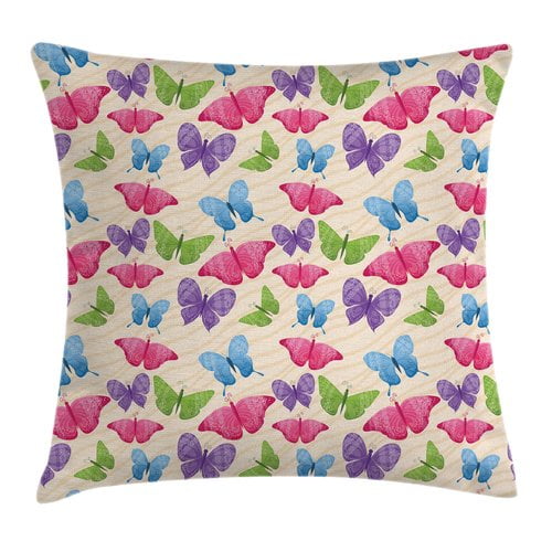 Ambesonne Kids Cute Colorful Butterflies Pillow Cover
