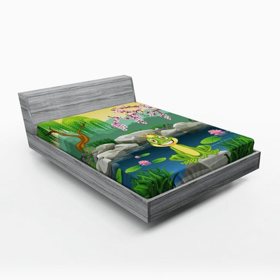 Ambesonne King Fitted Sheet, Inspired Cartoon, Full Size, Multicolor