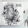 thumbnail image 1 of Ambesonne King Shower Curtain, Reign of the Jungle Lion, 69"Wx75"L, White and Black, 1 of 3