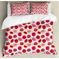 thumbnail image 1 of Ambesonne Kiss Duvet Cover Sets, Vivid Colored Lips Glamour, 2-King, Pale Rose and Multicolor, 1 of 3