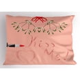 thumbnail image 1 of Ambesonne Kiss Me Pillow Sham, Romantic Christmas, 26" X 20", Blush Vermilion Green, 1 of 2