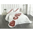 thumbnail image 1 of Ambesonne Kiss Quilted Bedspread Set 3 Pcs, Vivid Full Red Lips Feminine, King Size, Burgundy Vermilion, 1 of 5