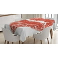 thumbnail image 1 of Ambesonne Kiss Tablecloth Rectangular Table Cover, Heart Shaped Lipstick Mark, 52"x70", Red White, 1 of 4