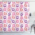 thumbnail image 1 of Ambesonne Kissing Shower Curtain, Lipstick Marks Illustration, 69"Wx75"L, White Multicolor, 1 of 5