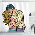 thumbnail image 1 of Ambesonne Kissing Shower Curtain, Young Amorous Couple Motif, 69"Wx70"L, Multicolor, 1 of 5