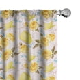 thumbnail image 1 of Ambesonne Kitchen Window Curtains, Tea Time Cups Flowers, Each 28" W x 95" L, Turquoise Yellow, 1 of 5