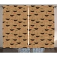 thumbnail image 1 of Ambesonne Kitchen Curtains 2 Panel Set, Coffee Cups Espresso, 108" x 96", Chocolate Pale Brown, 1 of 3