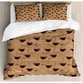 thumbnail image 1 of Ambesonne Kitchen Duvet Cover Set, Coffee Cups Espresso, 2-Calking, Chocolate Pale Brown, 1 of 7