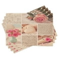 thumbnail image 1 of Ambesonne Kitchen Place Mats Set of 4, Old Roses Lace Flowers, Standard Size, Forest Green Pale Pink, 1 of 6