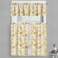 thumbnail image 1 of Ambesonne Kitchen Valance & Curtain, Tea Time Cups Flowers, 55"x30", Turquoise Yellow, 1 of 6