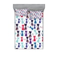 thumbnail image 1 of Ambesonne Kitten Fitted Sheet & Pillow Sham Set, Cats Flowers Colors, Full, Multicolor, 1 of 2