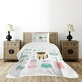 thumbnail image 1 of Ambesonne Kitten Quilted Bedspread Set 2 Pcs, Cartoon Domestic Siamese, Twin Size, Multicolor, 1 of 6