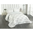 thumbnail image 1 of Ambesonne Kitten Quilted Bedspread Set 3 Pcs, Blushing Face Cartoon, Queen Size, Grey Pale Pink, 1 of 5