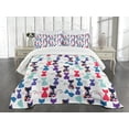 thumbnail image 1 of Ambesonne Kitten Quilted Bedspread Set 3 Pcs, Cats Flowers Colors, Queen Size, Multicolor, 1 of 5