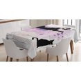 thumbnail image 1 of Ambesonne Kitten Tablecloth Rectangular Table Cover, Girl and Cat, 60"x90", Black Lilac Lavender, 1 of 4