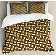 thumbnail image 1 of Ambesonne Kittens Duvet Cover Sets, Funny Cartoon Cat, 2-Queen, Dark Cocoa White, 1 of 7