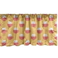 thumbnail image 1 of Ambesonne Kittens Window Valance, Funny Pattern with Little Cats in Mugs Repetition, Curtain Valance for Kitchen Bedroom Decor with Rod Pocket, 54" X 18", Pale Orange Coral, 1 of 2