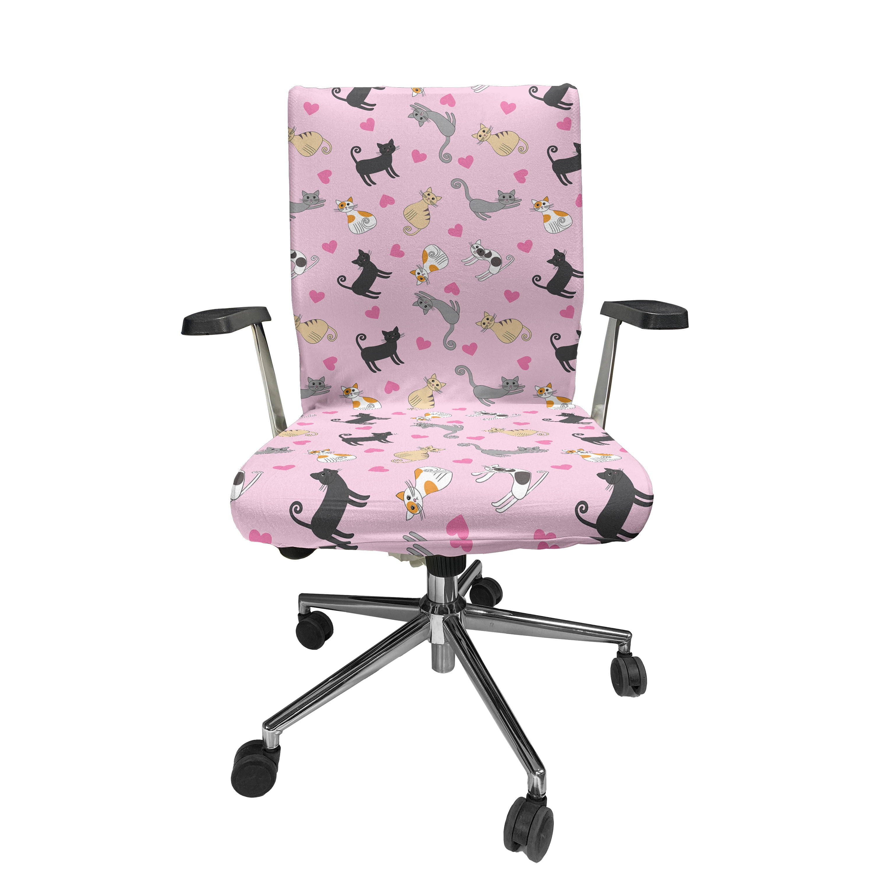 Ambesonne Kitty Office Chair Cover Stretchable High Back Colorful Different Cats Multicolor Walmart